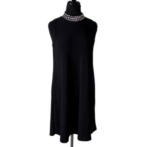 Nik & Nash Pearl Collar Sleeveless Black Dress Small
